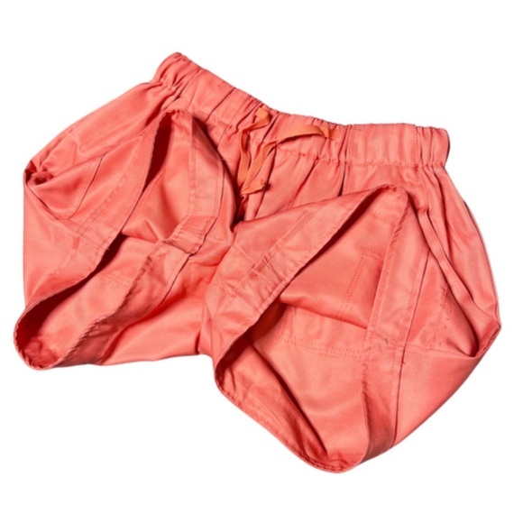 NWT Sucrefas Orange Satin Drawstring High Waist Pocketed Lounge Shorts Women's - Picture 4 of 16